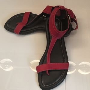 Donald J Pliner Red Leather Sandals, sz 7